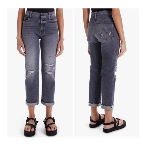 MOTHER Denim - NWOT Anthropologie MOTHER Scraper Relaxed Cuff Ankle in Unstitched In The Dark